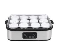 OEBUAFI Macchina per Yogurt, Macchina per Yogurt Fatta in Casa da 12 Tazze con Controllo Automatico della Temperatura e Timer da 0 a 48 Ore, Design in Acciaio Inossidabile per Diete (Spina europea)