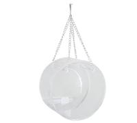 OEBUAFI Mangiatoie per Uccelli con Finestra Trasparente, Design a Ventosa | Costruzione in Plastica, 4,9x4,9x3,0 Pollici, Catena Sospesa, Uso Decorativo in Giardino, Minimizza gli Sprechi Alimentari