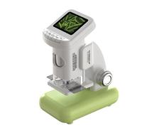 OEBUAFI Microscopio Digitale Portatile per Bambini con Schermo LCD da 2,0", Ingrandimento 1200X per L'esplorazione e L'apprendimento Scientifico, Include 38 Schede attività (Verde+scheda TF da 32