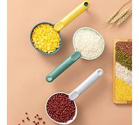 OEBUAFI Misurini da Ad Alta capacità per Cucinare e Servire Farina di Chicchi di Riso, Design Ergonomico, Materiale ABS Resistente, 1 Pezzo (Bianco grigio)
