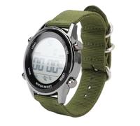 OEBUAFI Orologio Sportivo Digitale da Uomo Resistente Alla Pioggia, Dotato di Doppio Fuso Orario e Cronometro, Ideale per Sport e Avventure All'aria Aperta, Cinturino in Nylon Resistente (OD Verde)