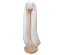 OEBUAFI Parrucca per Bambola con Snodo Sferico, Capelli Lunghi Lisci in Seta Ad Alta Temperatura con Frangia e Cuoio Capelluto Simulato per lo Styling Fai-da-te della Bambola (WHITE)