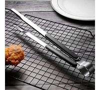 OEBUAFI Pinza da, Pinza per Barbecue in Acciaio Inossidabile con Denti per Arrostire Bistecche di Pane, Lavabile in Lavastoviglie 25,5 Cm (Tutto)