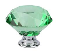 OEBUAFI Pomello per Cassetto in Vetro Cristallo Bellissimo Accento Cromato per Mobili, 1 Maniglia per Armadio per Confezione Regalo, Pomello per Cassetto in Vetro Cristallo Blu da 40 Mm ((701