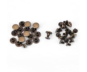 OEBUAFI Rivetti in rame, viti a testa piatta, 20 viti e 20 dadi elettroplaccati, con 5 mm, 6,5 mm, 8 mm, per riparazione bagagli e vestiti (5 mm)
