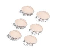 OEBUAFI Set di 3 Paia di Palpebre in Silicone con Ciglia in Fibra Chimica per Innesto, Ideali per Principianti Ed Esperti, Facili Usare, per L'addestramento All'estensione delle Ciglia (PINK)