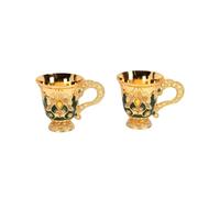 OEBUAFI Set di Calici Medievali Vintage con Coppe in Metallo Floreali in | Placcato Oro e Resistente All,Ossidazione, Adatto per Cocktail Alcolici, Decorativo per Feste a Tema o Scrivania