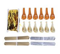 OEBUAFI Set di Palloncini con Paillettes Decorazioni Eleganti per Feste di Capodanno, Compleanni e Matrimoni, Oro e Argento, 19 Pezzi