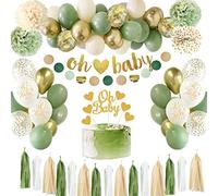 OEBUAFI Set di Palloncini per Decorazioni per Feste con Palloncini di Carta e Striscione con Nappe di Carta per la Laurea delle Vacanze di Compleanno (Insieme verde del fagiolo)