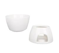 OEBUAFI Set di Pentole per Fonduta di Cioccolato in Ceramica 300ML, Base Antiscivolo per Fonduta con Scaldacandele per la Casa, Ristorante, Hotel, Forno a Microonde, Lavabile in