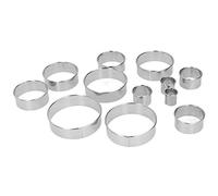 OEBUAFI Set di Tagliabiscotti Multi-dimensione in Acciaio Inossidabile Anello per Torta Facile da Smontare, 12 Pezzi per Pasticceri