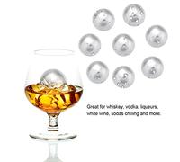 OEBUAFI Sfere di Ghiaccio, Pietre Refrigeranti per Bevande in Acciaio Inossidabile con Pinza, Whisky Fresco Istantaneamente, Ideali per Uso Domestico e per Feste (Palla rotonda)