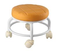 OEBUAFI Sgabello Poggiapiedi a Doppio Strato con Rotelle Universali in Memory Foam, Impermeabile, per Garage da Laboratorio (ORANGE)