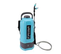 OEBUAFI Spruzzatore a Zaino Alimentato a Batteria da 2000 MAh con Bacchetta in Ottone Regolabile a 5 Ugelli 4-6 Ore di Autonomia per la Spruzzatura del Controllo delle Infestanti (Spina europea 8L)