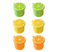 OEBUAFI Stampi per Cubetti di Ghiaccio con Coperchio 6 Confezioni, | Plastica PE, Dimensioni Compatte per Piccolo Freezer, Coperchio Antiperdita, Verde Giallo Arancione