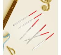 OEBUAFI Strumento di Riparazione per Liutaio - Set di 10 Lime per Lucidatura Parafango per Scanalatura del Dado per Chitarra e Violino - Corpo in Metallo Resistente Rosso+Argento 10 Pezzi