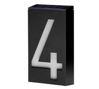 OEBUAFI Targa per Indirizzo della Casa a Energia Solare Impermeabile con Segnale Luminoso a LED per Cancelli di Ville All'aperto Materiale PC ABS 7,1x3,9x1,6 Pollici per Cancelli di Negozi (numero 4)