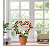 OEBUAFI Traliccio da Giardino a Forma di Cuore da 2 Pezzi, Supporto per Piante in Metallo di Ferro per Viti Rampicanti, con Rivestimento Antiruggine per Uso Interno Ed Esterno (BLACK)