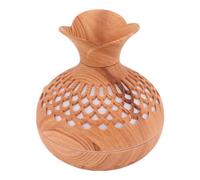 OEBUAFI Umidificatore Aromatico da 2,5 W 300 Ml Alimentato Tramite USB Funzionamento Silenzioso Diffusore di Profumo a Forma di Vaso di Fiori con Design a Venature del Legno per la (Succinite)