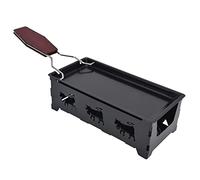 OEBUAFI Utensile per Cuocere il Formaggio Rettangolare con Rivestimento Atossico, Mini Piastra per Raclette Al Formaggio per un Trasferimento Uniforme del Calore, Mogano + Ferro