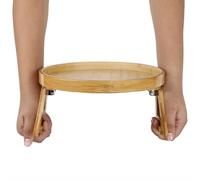 OEBUAFI Vassoio con, Tavolino da Divano con Robusti Bracci a Molla per Mangiare e Bere, Tavolino Portatile con Braccioli per Divano, Vassoio Salvaspazio in bambù per Dormitorio di (rosso)