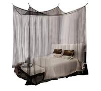 OEBUAFI Zanzariera a 4 Angoli, Baldacchino in Poliestere per Letti Queen Size King Size, Design Elegante per la Protezione dalle Zanzare nelle Camere da Letto (Black)