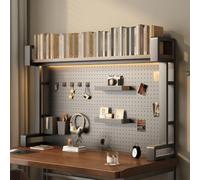 OECETCAWKD Libreria da Scrivania in metallo a 2 livelli con Pannello Forato e Accessori