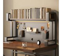 OECETCAWKD Libreria da Scrivania in metallo a 2 livelli con Pannello Forato e Accessori