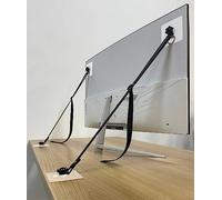 OeckuXIY Confezione da 2 cinghie di sicurezza regolabili per TV, adesivo senza trapano, anti-punta, per proteggere i bambini, schermi piatti da fissare a parete, armadio, supporto o scrivania, cinghie