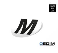 Oedim 200 adesivi taglie di abbigliamento, design taglia M, diametro 4 cm, realizzati in vinile polimerico laminato lucido