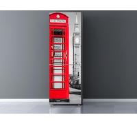 Oedim - Adesivi in vinile per frigorifero, cabina telefonica, colore rosso, adesivo resistente e di facile applicazione, adesivi decorativi dal design elegante 185x70cm
