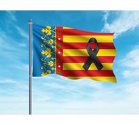 Oedim Bandiera comunità Valenciana con crespo 150 x 85 cm, rinforzata e impunture, bandiera con 2 occhielli metallici e impermeabile