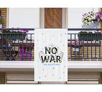 Oedim Bandiera verticale non alla guerra, NO War, 150 x 85 cm, rinforzata e con punte, resistente all'acqua, fabbricata in tela