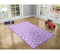 Oedim Tappeto per bambini con stelle, fondo viola, 165 x 95 cm, moquette PVC, pavimento vinilico, protezione per pavimento, decorazione della casa, decorazione per camere