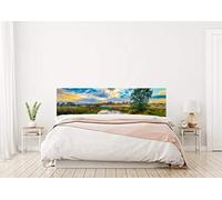 Oedim - Testiera per letto in PVC, motivo paesaggio tramonto Rio, 135 x 60 cm, disponibile in diverse misure, leggera, elegante, resistente ed economica