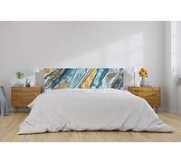 Oedim Testiera per letto in PVC rocce impilate blu e giallo 135 x 60 cm | disponibile in diverse misure | Testiera leggera, elegante, resistente ed economica