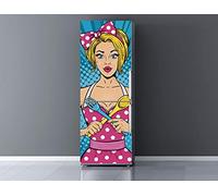 Oedim Vinile per Frigorifero Donna Fumetto Vintage 200x70cm | Adesivo Resistente ed Economico | Adesivo Decorativo dal Design Elegante