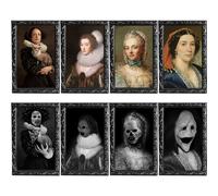 OEDOC 4 confezioni da 10,2 x 14,5 cm, decorazioni di Halloween 3D che cambiano l'espressione del viso in movimento per ritratto per feste horror, decorazioni per la casa del castello