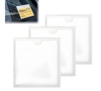 OEEYYT 3 supporti per permesso di parcheggio per parabrezza auto, autoadesivi, custodia trasparente impermeabile, supporto per disco fiscale universale, permesso di parcheggio temporaneo per veicolo