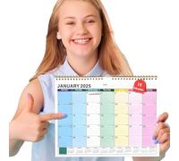 OEEYYT Calendario 2025 da parete 2025, da gennaio 2025 a giugno 2026, calendario familiare 2025, 31 x 22 cm, visualizzazione mensile, efficiente calendario per la casa o il lavoro 2025/26