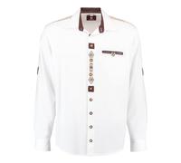 Oefele.de - Camicia bavarese Oktoberfest, colore bianco, con ricami e elementi decorativi sulla montatura dei bottoni, 100% cotone, vestibilità regolare bianco 44/44 IT