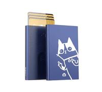 ÖGON -DESIGNS- Porta Carte Automatico in Alluminio, Protezione RFID, Portafoglio Originale, Sottile e Minimalista per Uomo e Donna Capacità 1-6 Carte, Modello Slider, Incisione Bad Cat, Taille unique