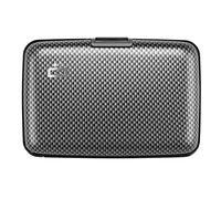 ÖGON -DESIGNS- Porta carte in alluminio, protezione RFID contro frodi e demagnetizzazione, portafoglio compatto, modello Smart Case STOCKHOLM V1 (Effetto Carbonio)