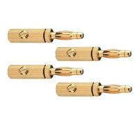 Oehlbach Banana B3 - Connettore a banana di alta qualità per cavi fino a 4 mm², contatti dorati, connettori in metallo, 4 pezzi, oro