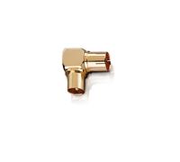 Oehlbach Antenna AD 90 (adattatore angolare per antenna con spina in metallo, adatto per DVB-C/2 DVB-T/2 HD), placcato oro, 2 pezzi