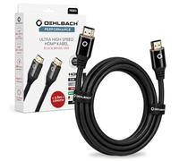 OEHLBACH Black Magic MKII - Ultra High Speed HDMI Kabel, 8K @60Hz, 4K @120Hz, 48 Gbit/s, HDR10+, Dolby Vision, eARC, VRR, HDMI 2.1 zertifiziert - Premium Qualität - 1,5 Meter Schwarz