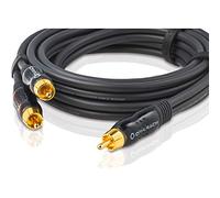 Oehlbach BOOOM 1000 - Subwoofer Y-Cinch-Kabel (2 x Cinch auf 1 x Cinch) - Druckvolle Basswiedergabe & effektive Schirmung - 10 m - anthrazit