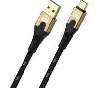 Oehlbach D1C9550 Cavo USB Spina USB-A, Spina USB-C® 0.5 m Nero/Oro Schermatura