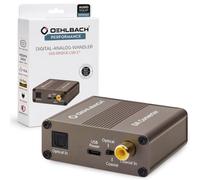 OEHLBACH Digi Bridge - Digital/Analog Audiowandler - Koaxial/Optisch, R-L/Klinke, USB-TypC Stromanschluss - Cirrus Logic Chip, Braun