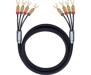 Oehlbach Fusion Four.4 (2 x 4m) - Cavo per altoparlante o diffusore, assemblato, 4 mm², Fourches, Compatibile con bi-amplificazione